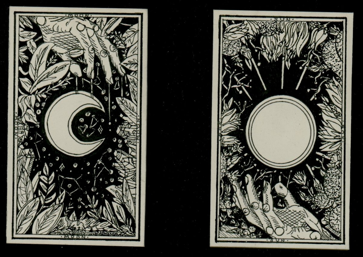 two student drawn tarot cards
